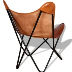 vidaXL - Vlinderstoel - Bruin - Leer Hot