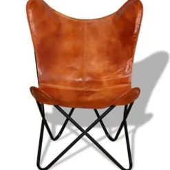 vidaXL - Vlinderstoel - Bruin - Leer Hot