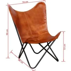 vidaXL - Vlinderstoel - Bruin - Leer Hot