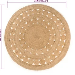vidaXL - Vloerkleed - Beige - Jute - 210 cm Discount