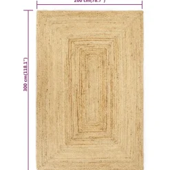 vidaXL - Vloerkleed - Bruin - Jute - 200 x 300 cm Online