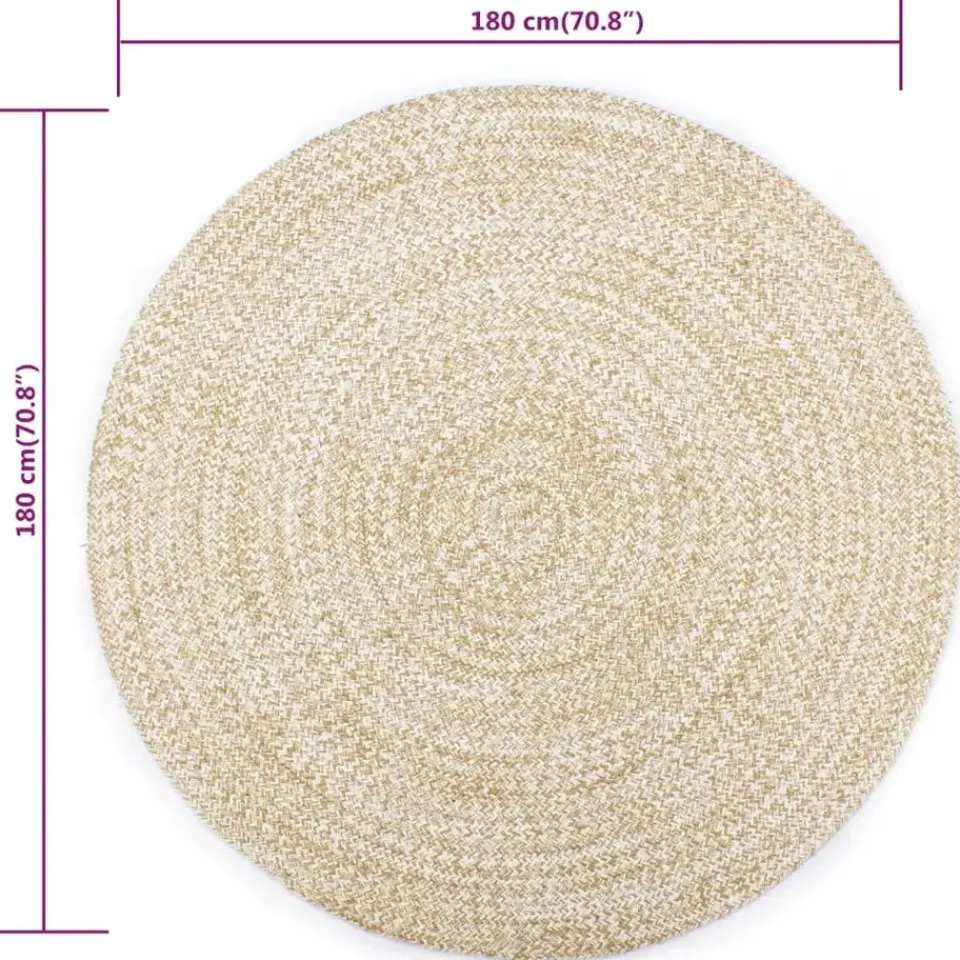 vidaXL - Vloerkleed - Wit - Jute Sale