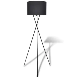vidaXL - Vloerlamp - Zwart - Stof Best