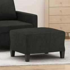 vidaXL - Voetenbank - Zwart - Stof - 60 x 50 x 41 cm Clearance