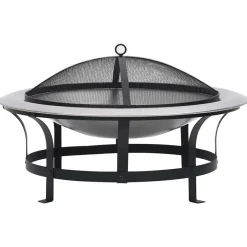 vidaXL - Vuurplaats - Zwart - Staal New
