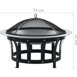 vidaXL - Vuurplaats - Zwart - Staal New