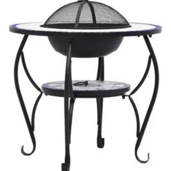 vidaXL - Vuurtafel - Blauw - Keramiek Hot