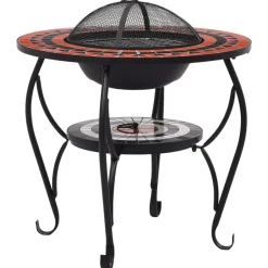 vidaXL - Vuurtafel - Bruin - Keramiek Discount