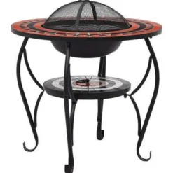 vidaXL - Vuurtafel - Bruin - Keramiek Discount