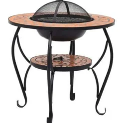 vidaXL - Vuurtafel - Bruin - Keramiek Best