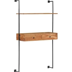 vidaXL - Wandbureau - Bruin - Hout Best