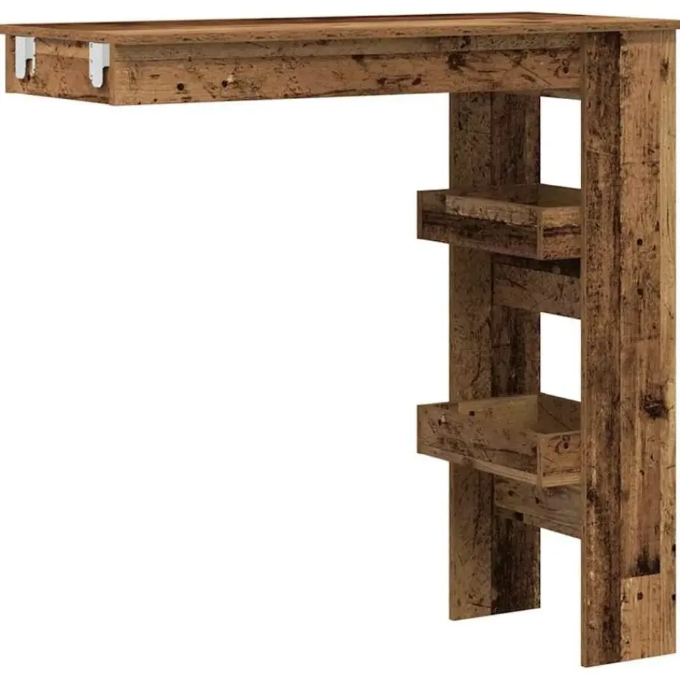 vidaXL - Wandgemonteerde bartafel - Oud hout - Bewerkt hout - 102x45 cm New