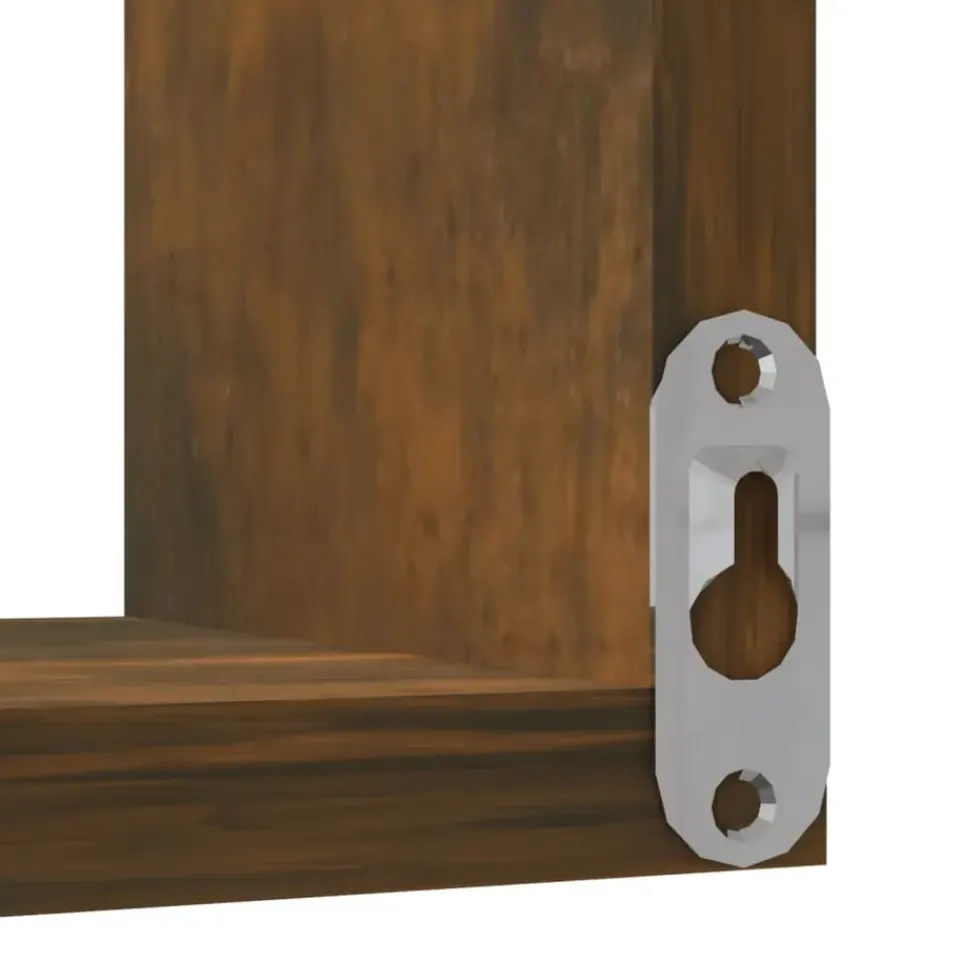 vidaXL - Wandhoekschap - Bruin - Bewerkt hout Sale