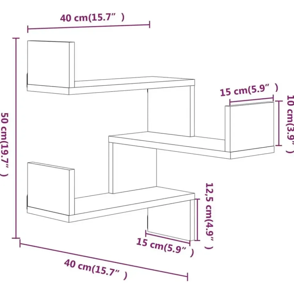 vidaXL - Wandhoekschap - Bruin - Bewerkt hout Sale