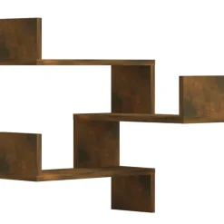 vidaXL - Wandhoekschap - Bruin - Bewerkt hout - 2 stuks Sale