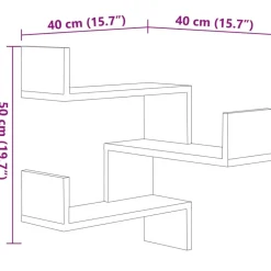 vidaXL - Wandhoekschap - Bruin - Bewerkt hout - 2 stuks Sale