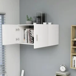 vidaXL - Wandkast - Wit - Bewerkt hout Sale