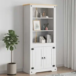 vidaXL - Wandkast - Wit - Grenenhout Outlet