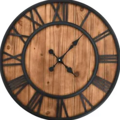 vidaXL - Wandklok - Bruin - Metaal Hot