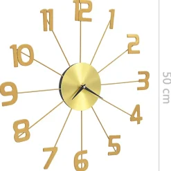 vidaXL - Wandklok - Goud - Metaal - 50 cm