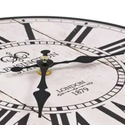 vidaXL - Wandklok - Wit - MDF - 30 cm Outlet