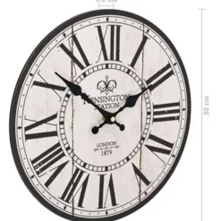 vidaXL - Wandklok - Wit - MDF - 30 cm Outlet