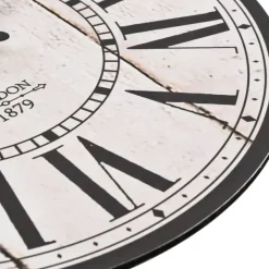 vidaXL - Wandklok - Wit - MDF - 30 cm Outlet