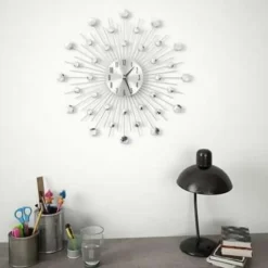 vidaXL - Wandklok - Zilver - Aluminium Clearance