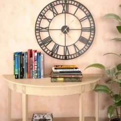 vidaXL - Wandklok - Zwart - Metaal Clearance