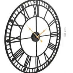 vidaXL - Wandklok - Zwart - Metaal Clearance