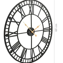 vidaXL - Wandklok - Zwart - Metaal Clearance