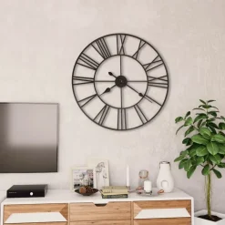 vidaXL - Wandklok - Zwart - Metaal Best