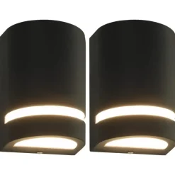 vidaXL - Wandlamp - Zwart - Aluminium - 75 x 95 x 150 mm - 2 stuks Best