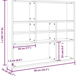 vidaXL - Wandmeubel - Grijs - Bewerkt hout New