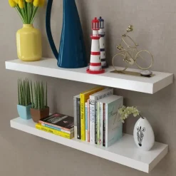 vidaXL - Wandmeubel - Wit - MDF - 80 cm - 2 stuks New