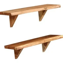 vidaXL - Wandplank - Bruin - Hout - 60 x 20 x 18 cm - 2 stuks New