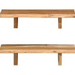 vidaXL - Wandplank - Bruin - Hout - 60 x 20 x 18 cm - 2 stuks New