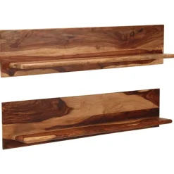 vidaXL - Wandplank - Bruin - Hout - 118 x 26 x 20 cm - 2 stuks Discount