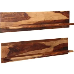 vidaXL - Wandplank - Bruin - Hout - 118 x 26 x 20 cm - 2 stuks Discount