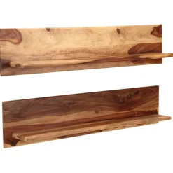 vidaXL - Wandplank - Bruin - Hout - 118 x 26 x 20 cm - 2 stuks Discount