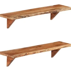 vidaXL - Wandplank - Bruin - Hout - 90 x 20 x 18 cm - 2 stuks