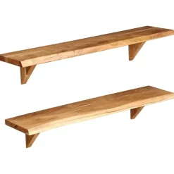 vidaXL - Wandplank - Bruin - Hout - 90 x 20 x 18 cm - 2 stuks