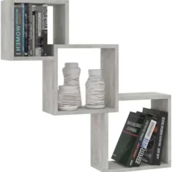 vidaXL - Wandplank - Grijs - Bewerkt hout Discount