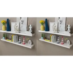 vidaXL - Wandrek - Wit - MDF - 120 cm - 4 stuks Clearance