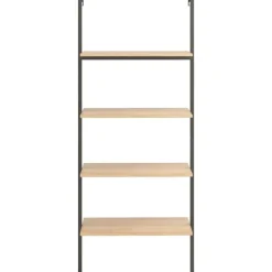 vidaXL - Wandrek met 4 schappen - Lichtbruin - Bewerkt hout - 64 x 35 x 152.5 cm Best