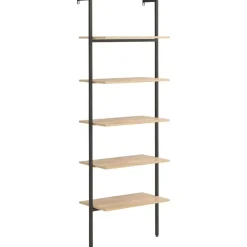 vidaXL - Wandrek met 5 schappen - Bruin - Bewerkt hout - 64 x 35 x 185 cm