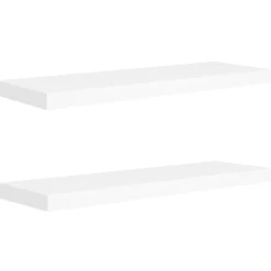 vidaXL - Wandschap - Wit - MDF - 80 x 23.5 x 3.8 cm - 2 stuks Outlet