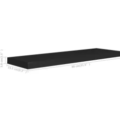 vidaXL - Wandschap - Zwart - MDF - 80 x 23.5 x 3.8 cm Discount