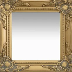 vidaXL - Wandspiegel - Goud - Hout - 40 x 40 cm Discount