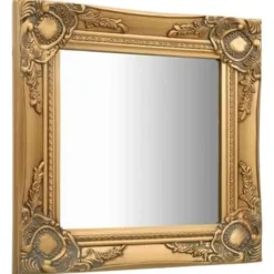 vidaXL - Wandspiegel - Goud - Hout - 40 x 40 cm Discount